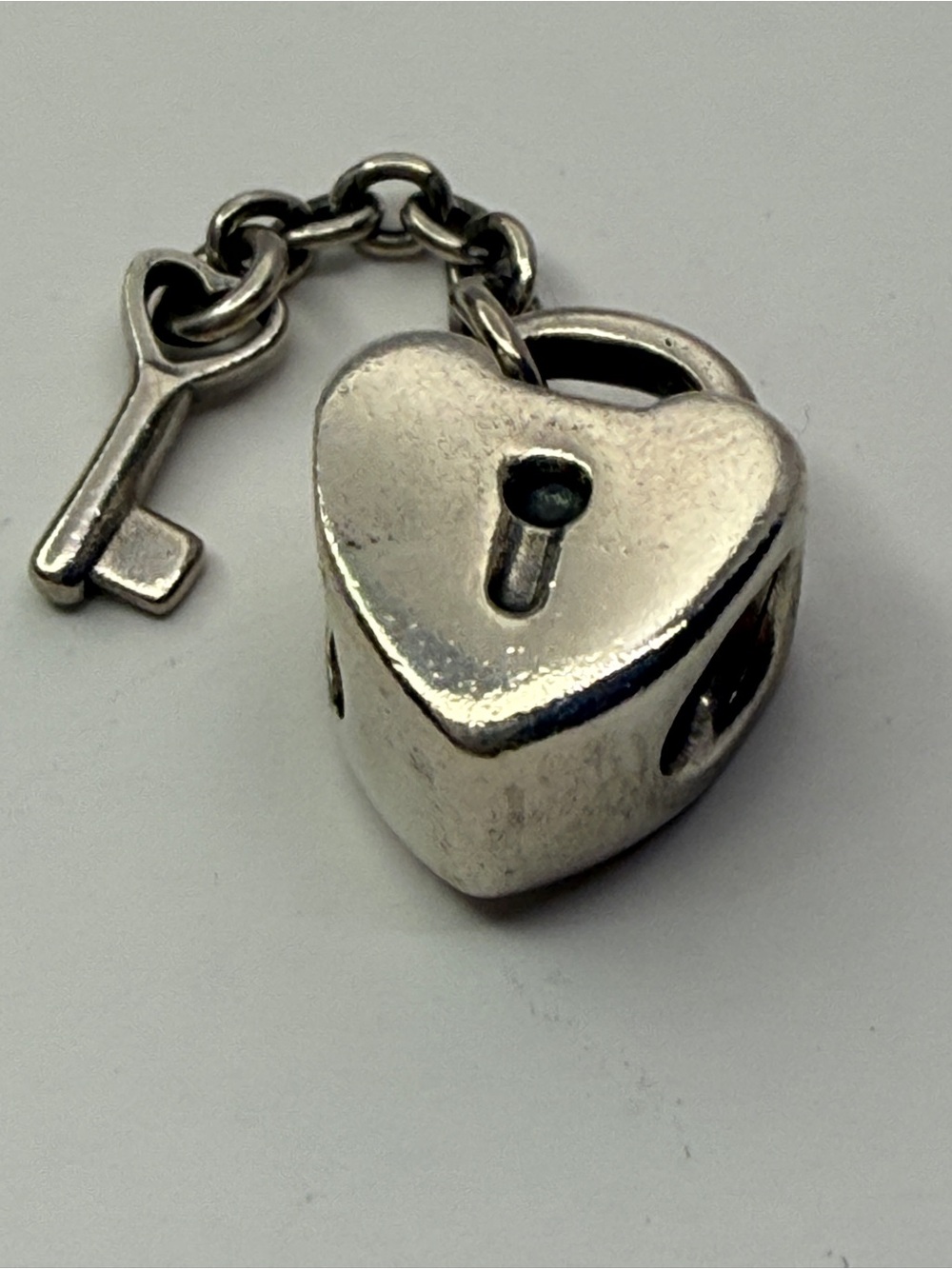 Pandora Heart Padlock & Key Dangle Charm 925 ALE Love Lock